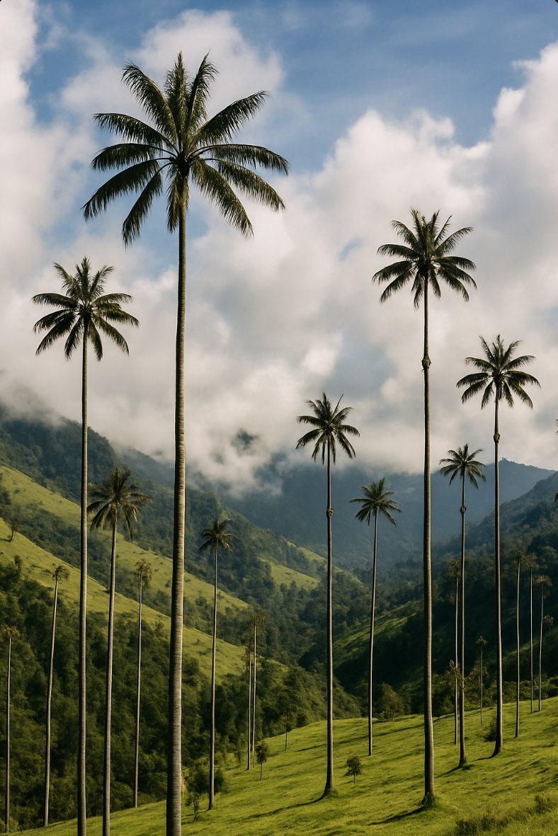 Iconic wax palms in Cocora Valley