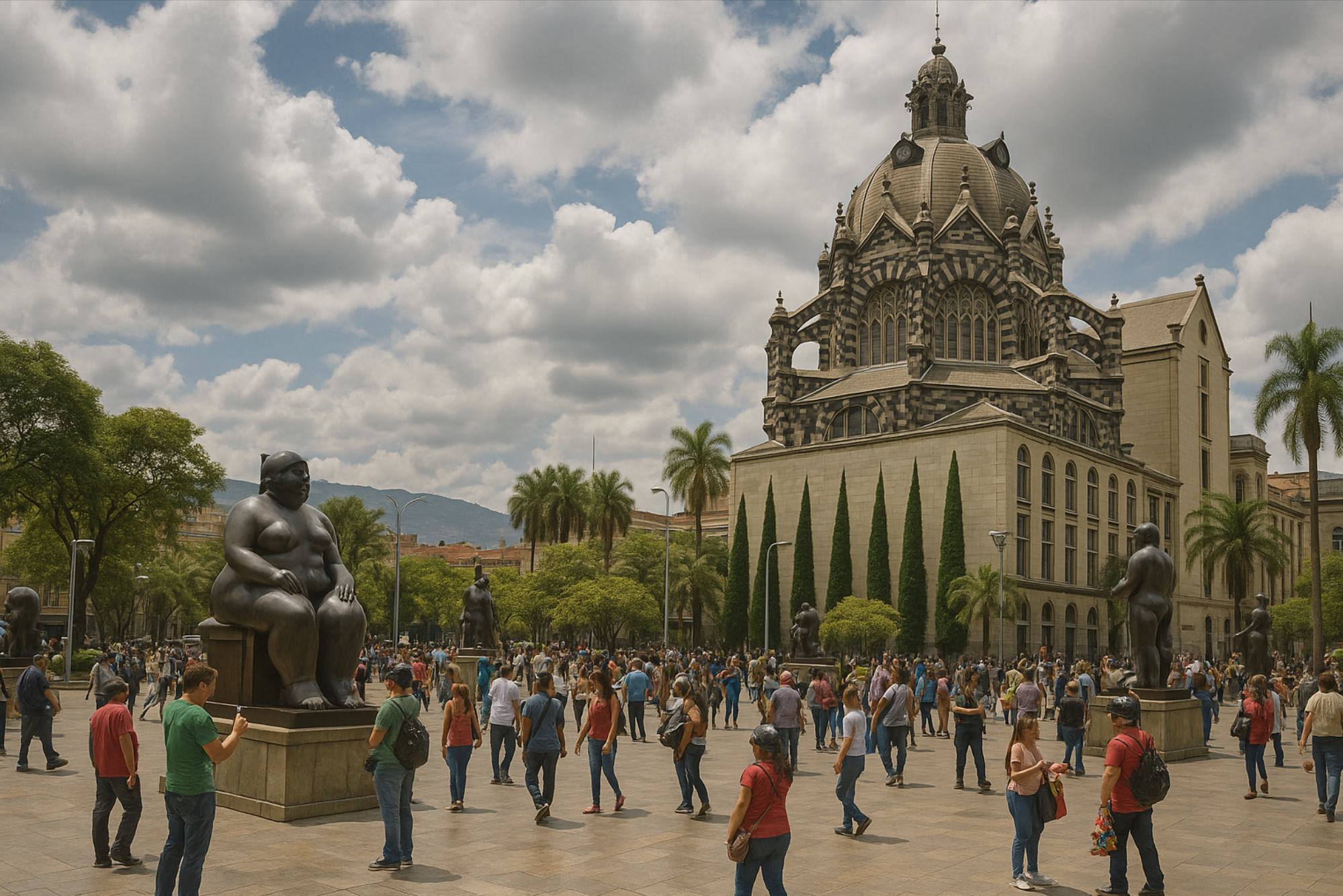 Plaza Botero with sculptures in Medellín