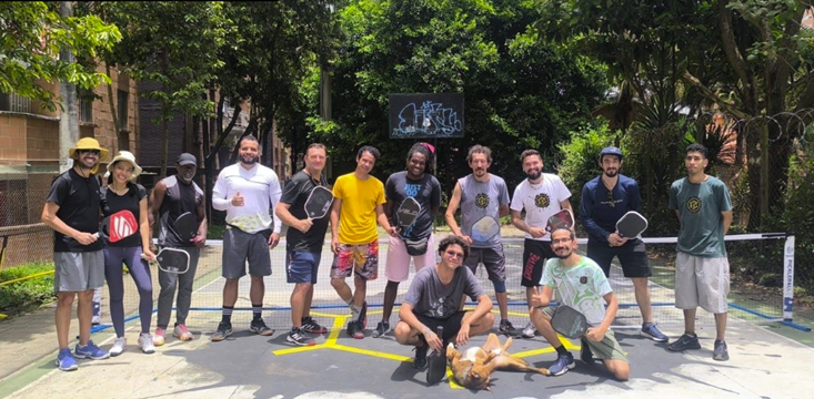 Pickleball court at Clorofila Pickleball Club in Medellin, Colombia